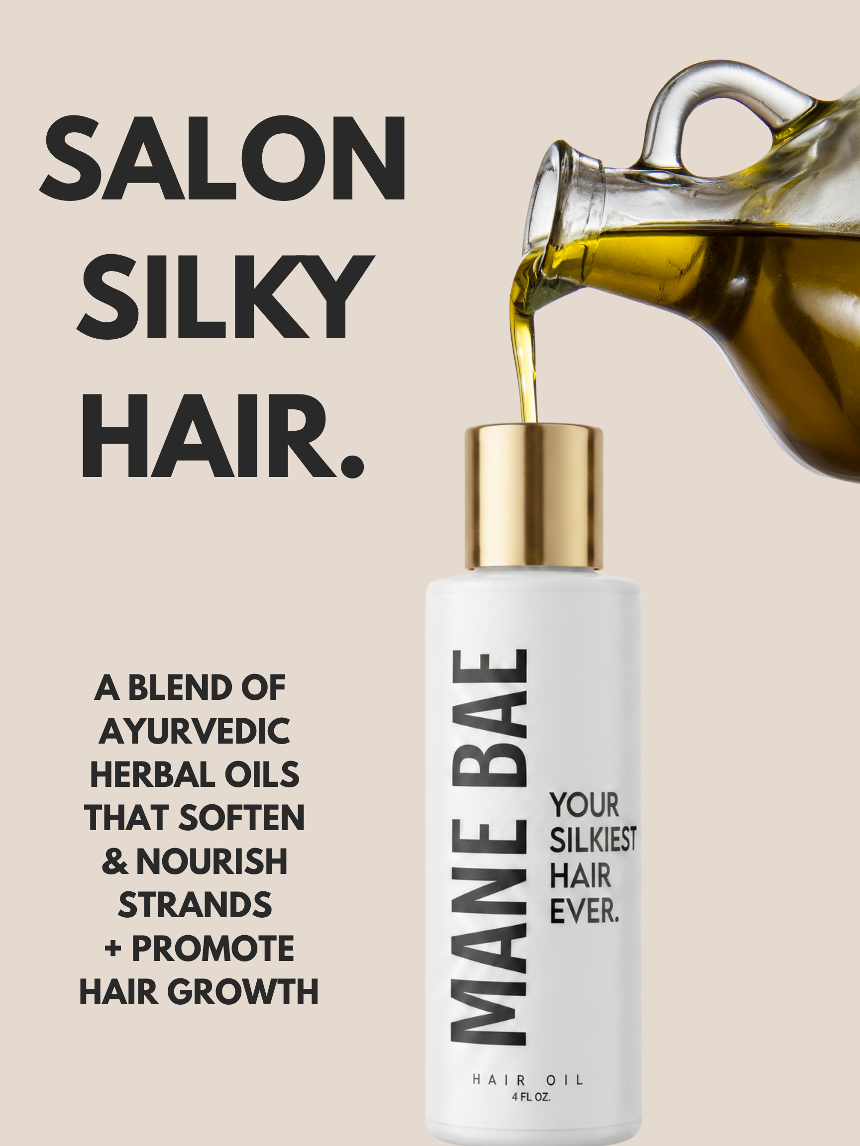 MANE BAE Hair Oil - 4 oz. - Your Silkiest Hair Ever